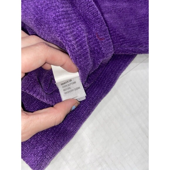 Vintage Belle point Hat sweater size Large Soft Purple Red Fur Collar With Flaw - Picture 10 of 12